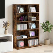 Cd kast 65x23,5x97,5 cm gerookt eiken bewerkt hout