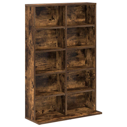 CD Kast Gerookt eiken 65 x 23,5 x 97,5 cm Bewerkt hout