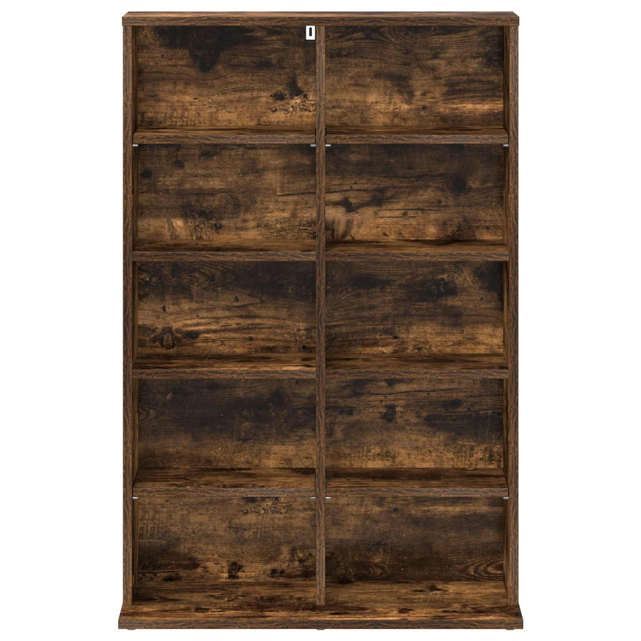 CD Kast Gerookt eiken 65 x 23,5 x 97,5 cm Bewerkt hout