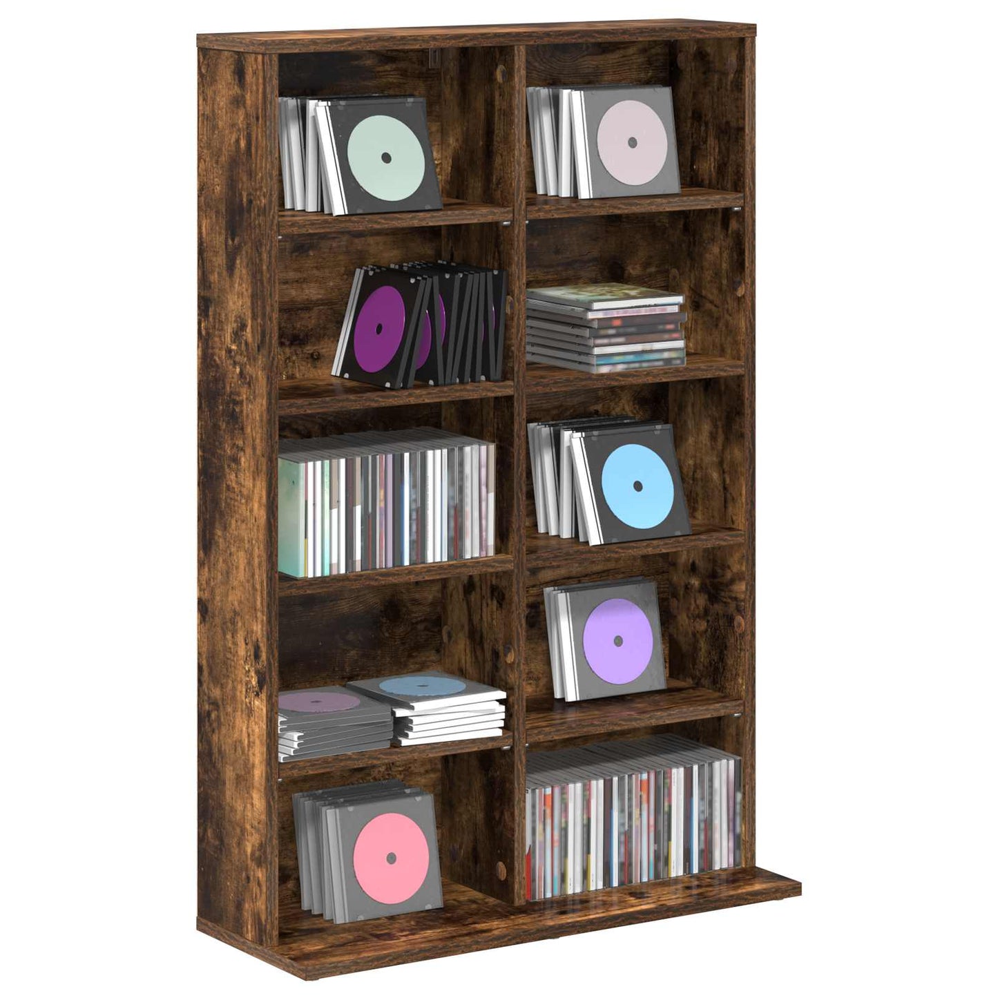 CD Kast Gerookt eiken 65 x 23,5 x 97,5 cm Bewerkt hout