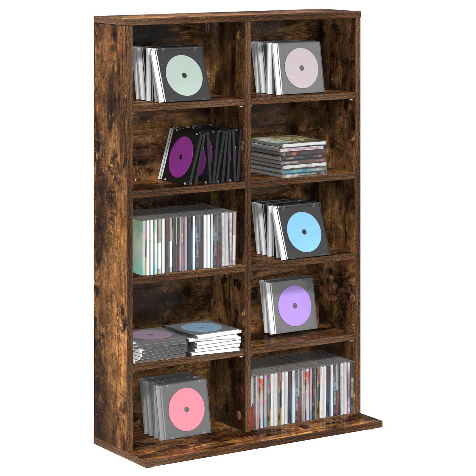 CD Kast Gerookt eiken 65 x 23,5 x 97,5 cm Bewerkt hout