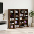 CD kast 65x23,5x97,5 cm gerookt eiken bewerkt hout