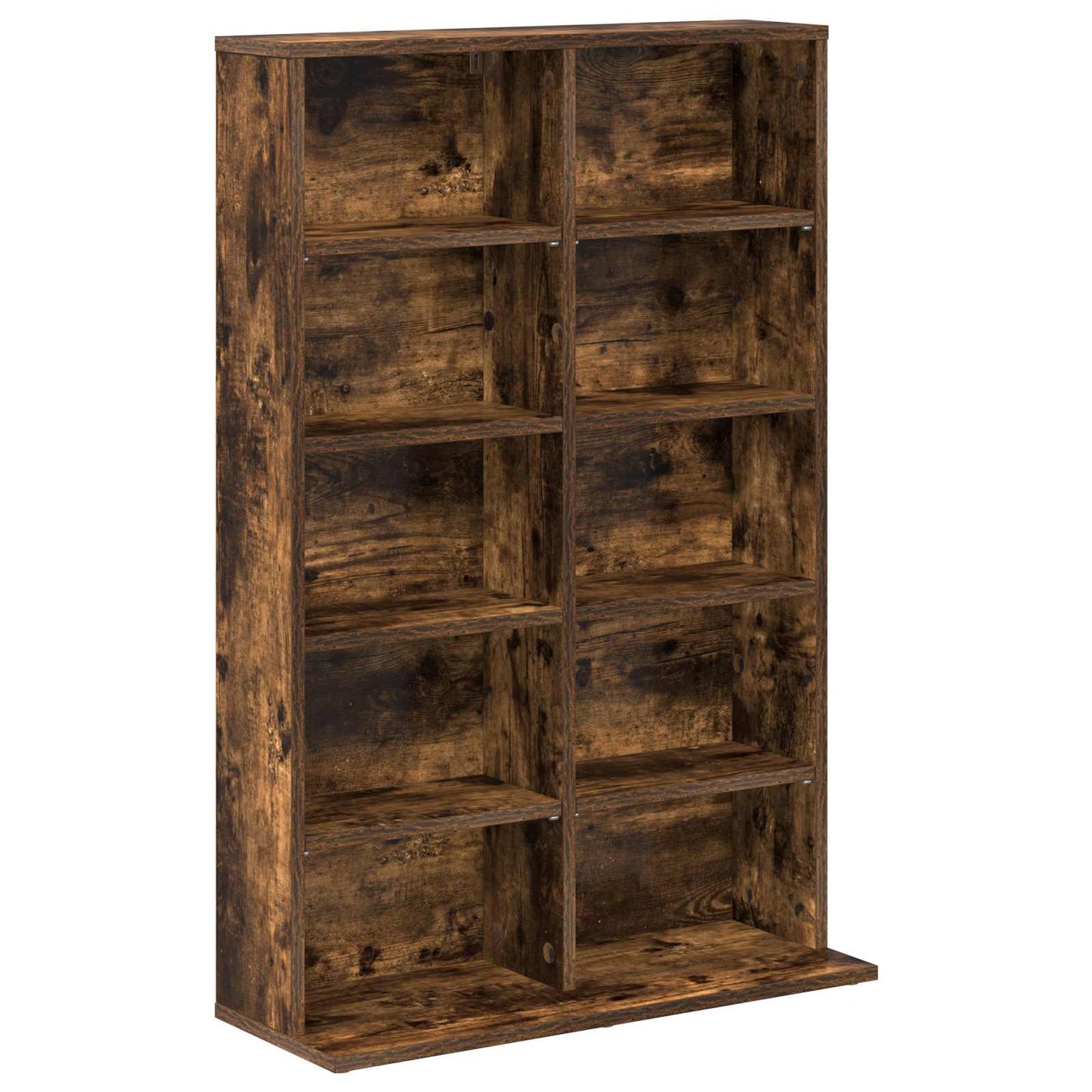 CD Kast 2 st Gerookt eiken 65 x 23,5 x 97,5 cm Bewerkt hout