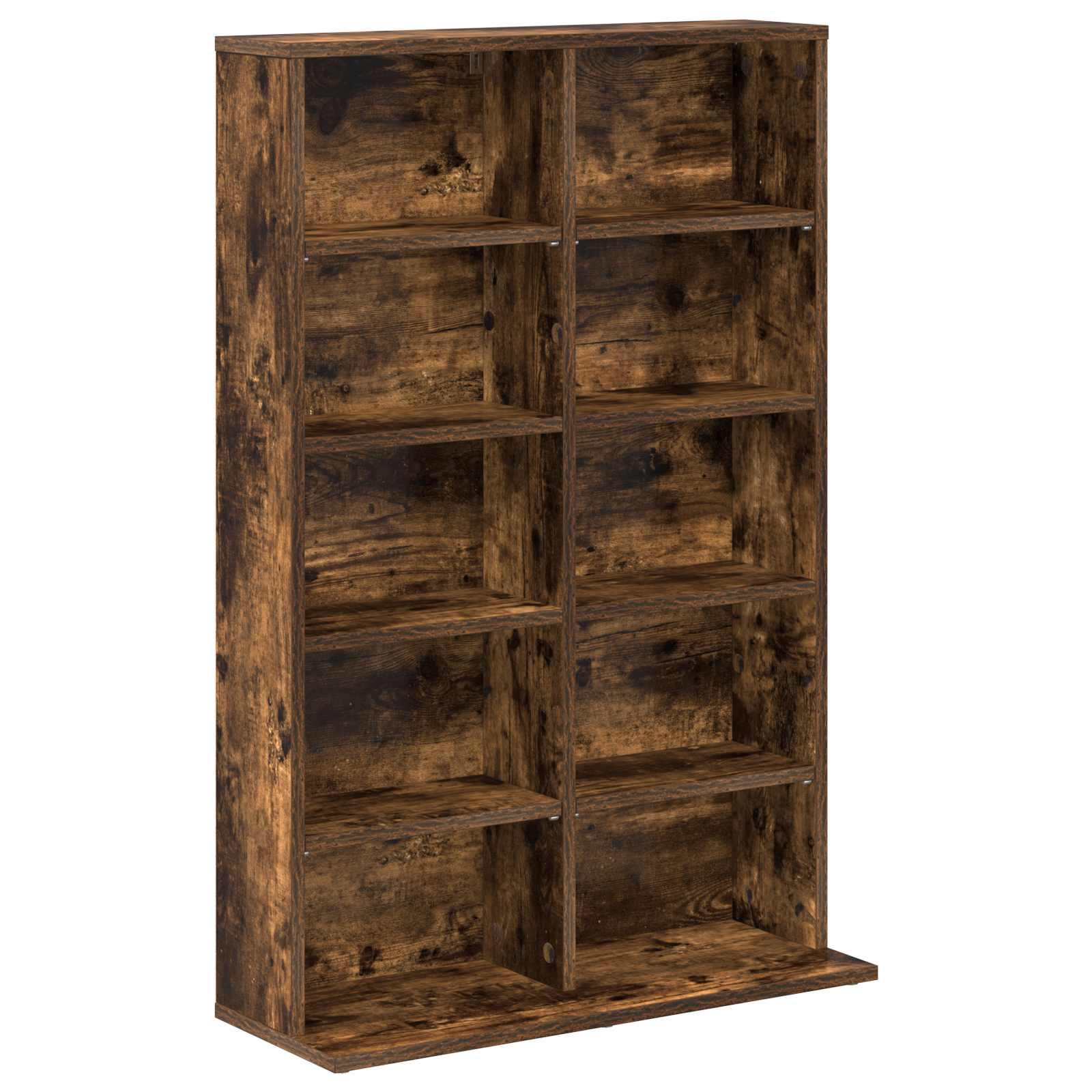 CD Kast 2 st Gerookt eiken 65 x 23,5 x 97,5 cm Bewerkt hout