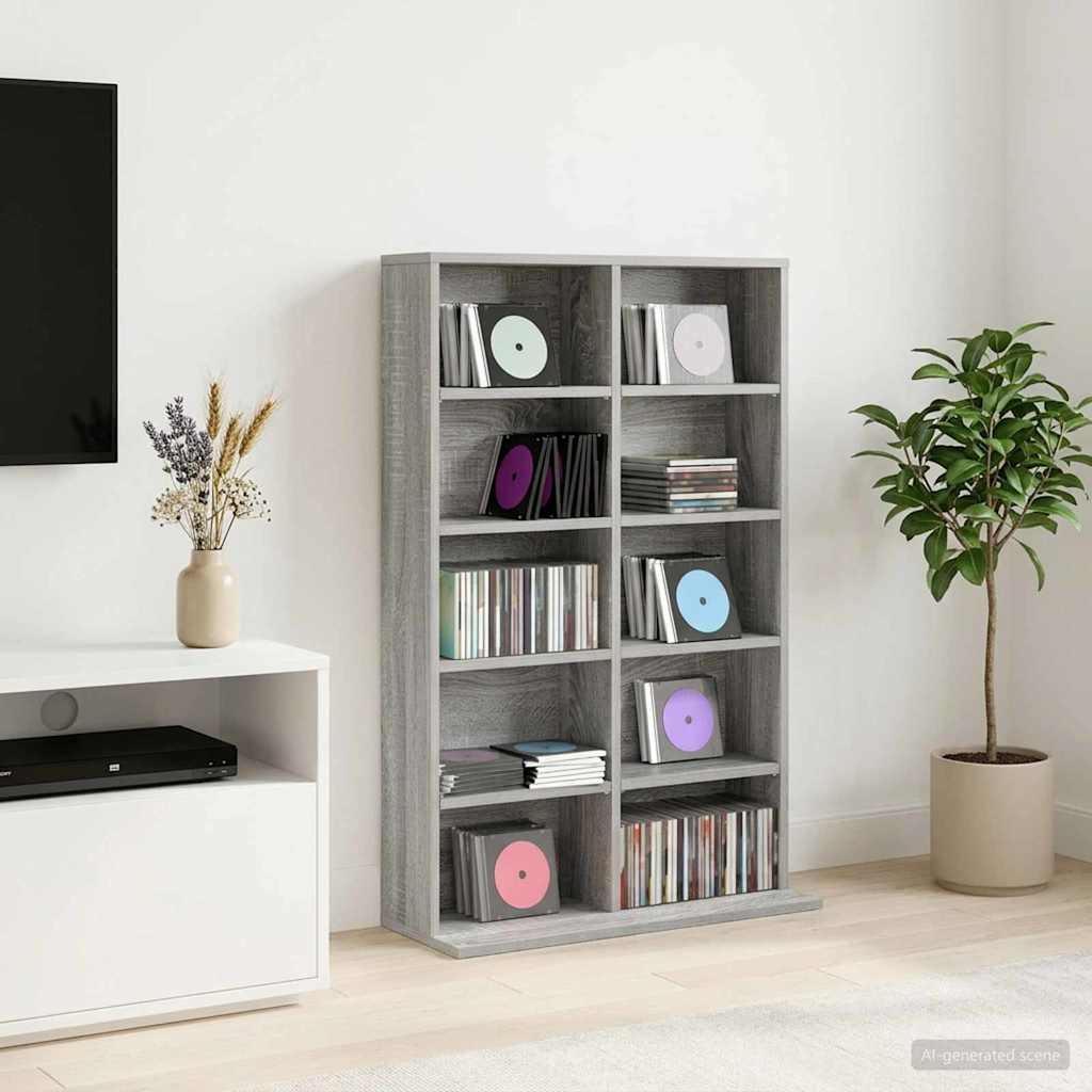 CD Kast Grijs Sonoma 65 x 23,5 x 97,5 cm Bewerkt hout
