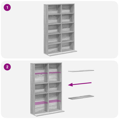 CD Kast Grijs Sonoma 65 x 23,5 x 97,5 cm Bewerkt hout