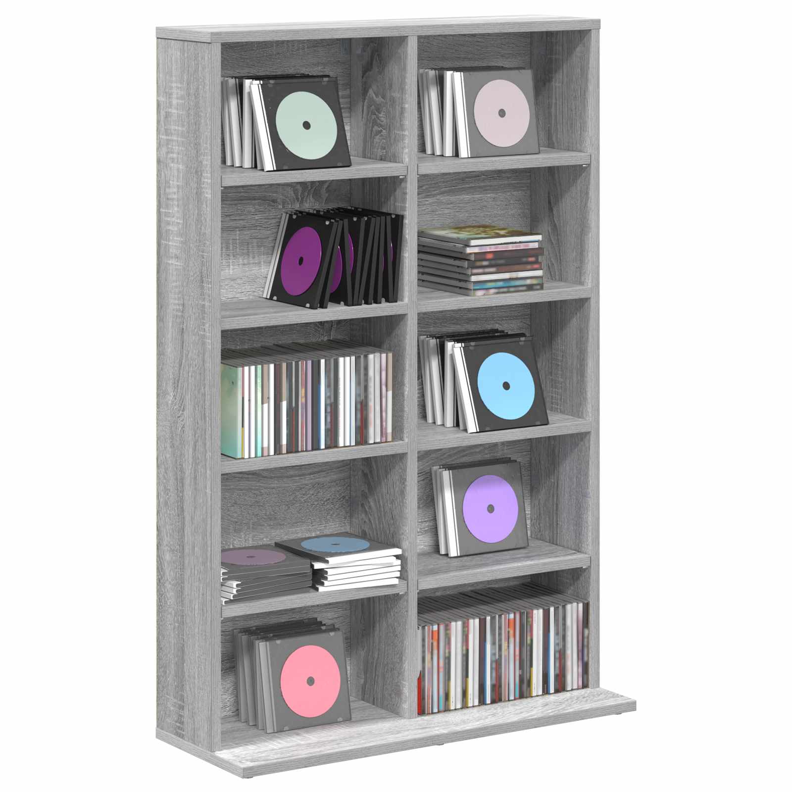 CD Kast Grijs Sonoma 65 x 23,5 x 97,5 cm Bewerkt hout