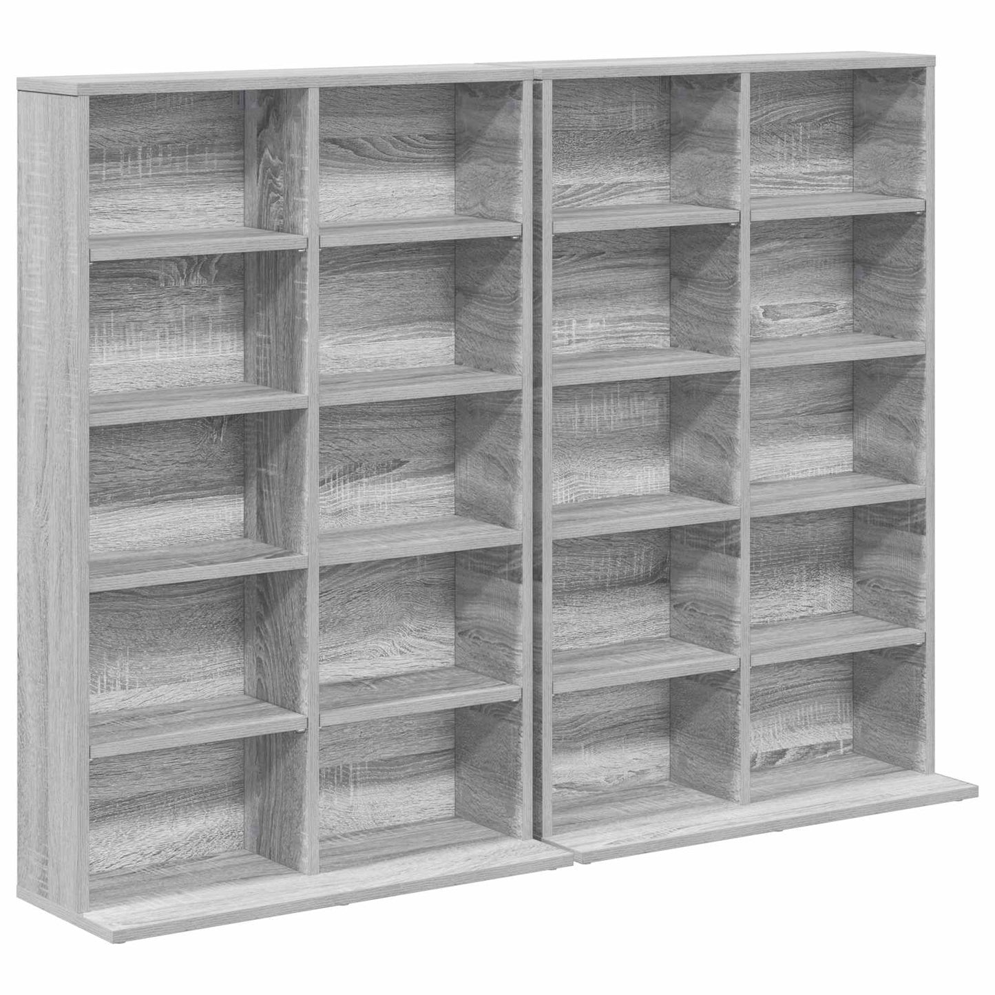 CD Kast 2 st Grijs Sonoma 65 x 23,5 x 97,5 cm Bewerkt hout