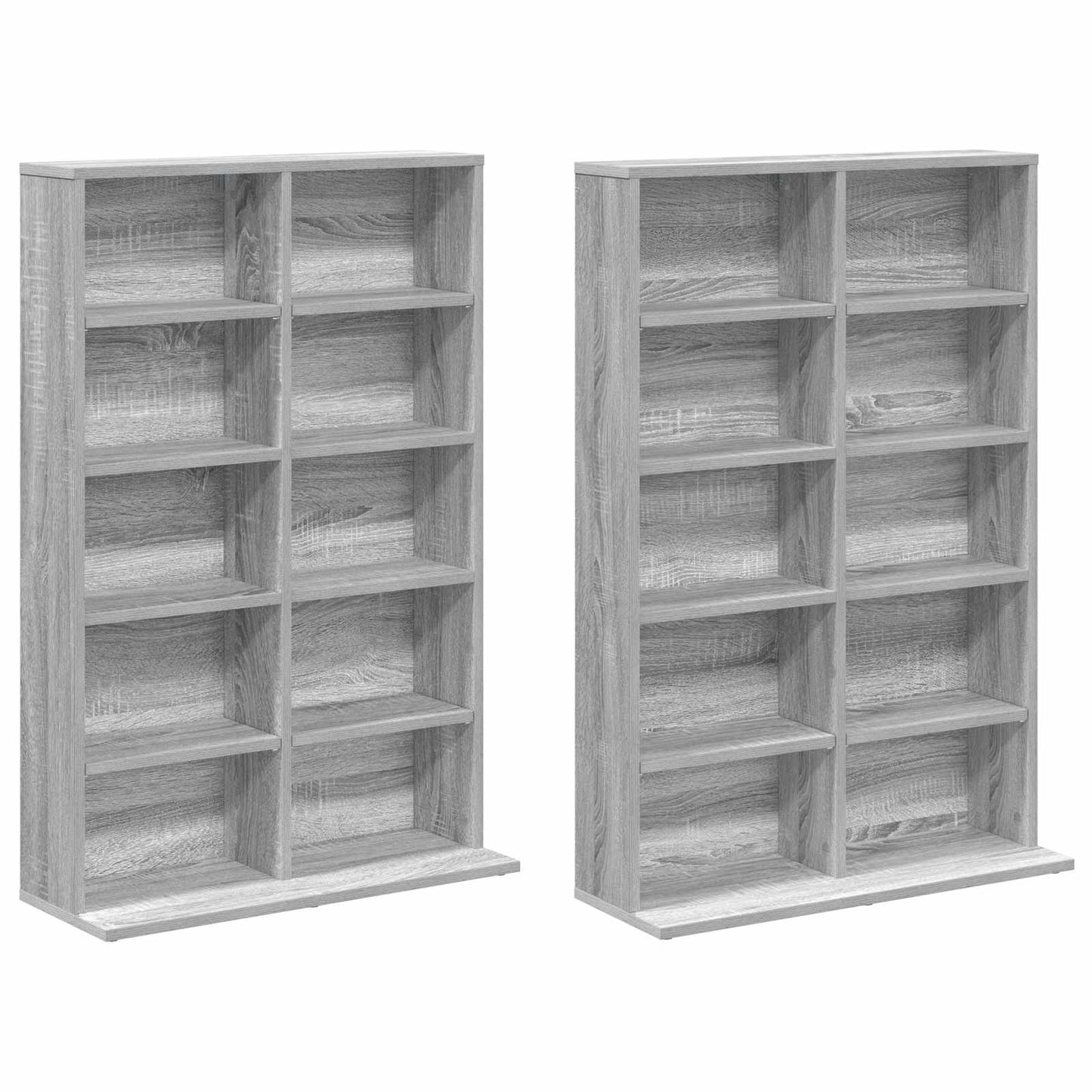 CD Kast 2 st Grijs Sonoma 65 x 23,5 x 97,5 cm Bewerkt hout