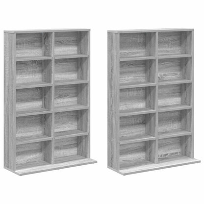 CD Kast 2 st Grijs Sonoma 65 x 23,5 x 97,5 cm Bewerkt hout