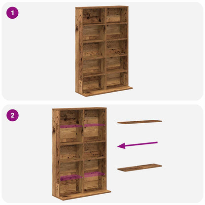 CD Kast Oud hout 65 x 23,5 x 97,5 cm Bewerkt hout