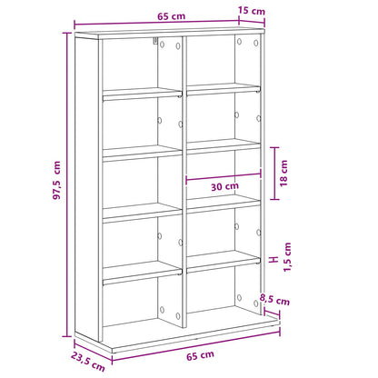 CD Kast Oud hout 65 x 23,5 x 97,5 cm Bewerkt hout