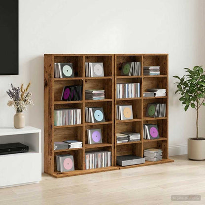 CD Kast 2 st Oud hout 65 x 23,5 x 97,5 cm Bewerkt hout