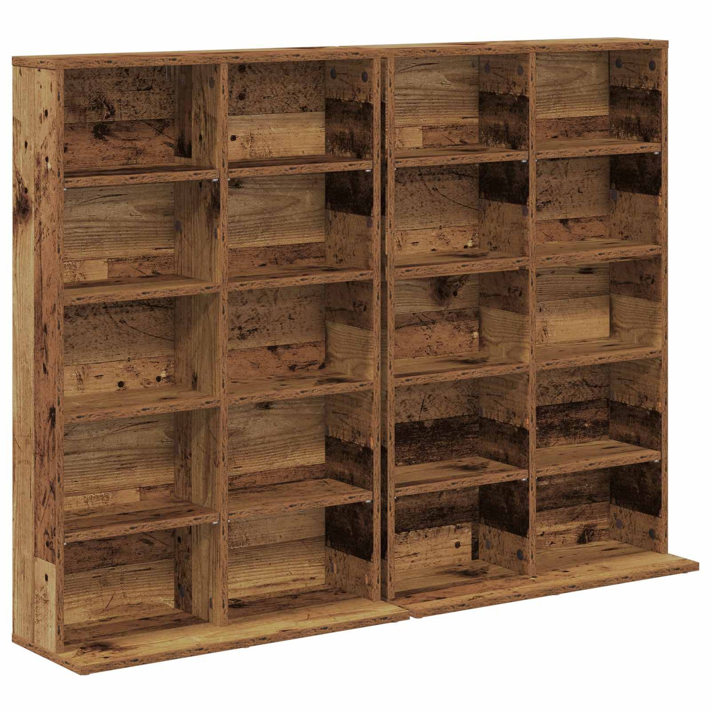 CD Kast 2 st Oud hout 65 x 23,5 x 97,5 cm Bewerkt hout