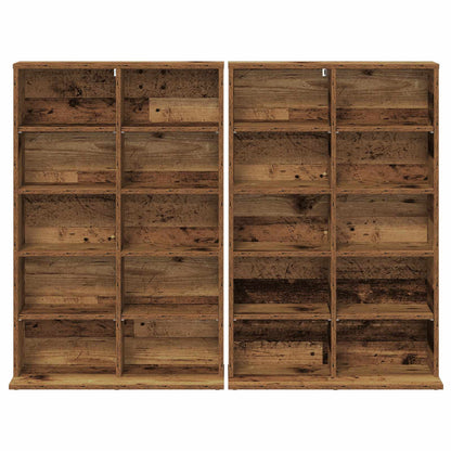 CD Kast 2 st Oud hout 65 x 23,5 x 97,5 cm Bewerkt hout
