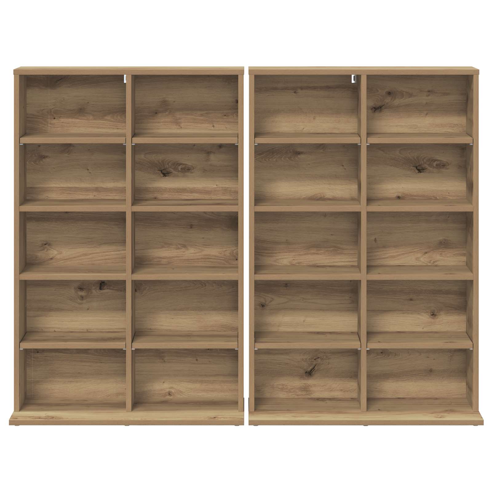 CD Kast 2 st Artisanaal eiken 65 x 23,5 x 97,5 cm Bewerkt hout