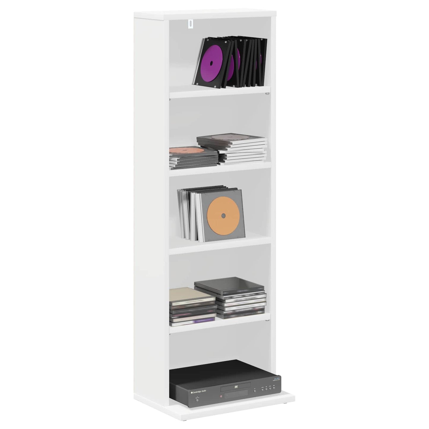 CD Kast Wit 33 x 23,5 x 97,5 cm Bewerkt hout