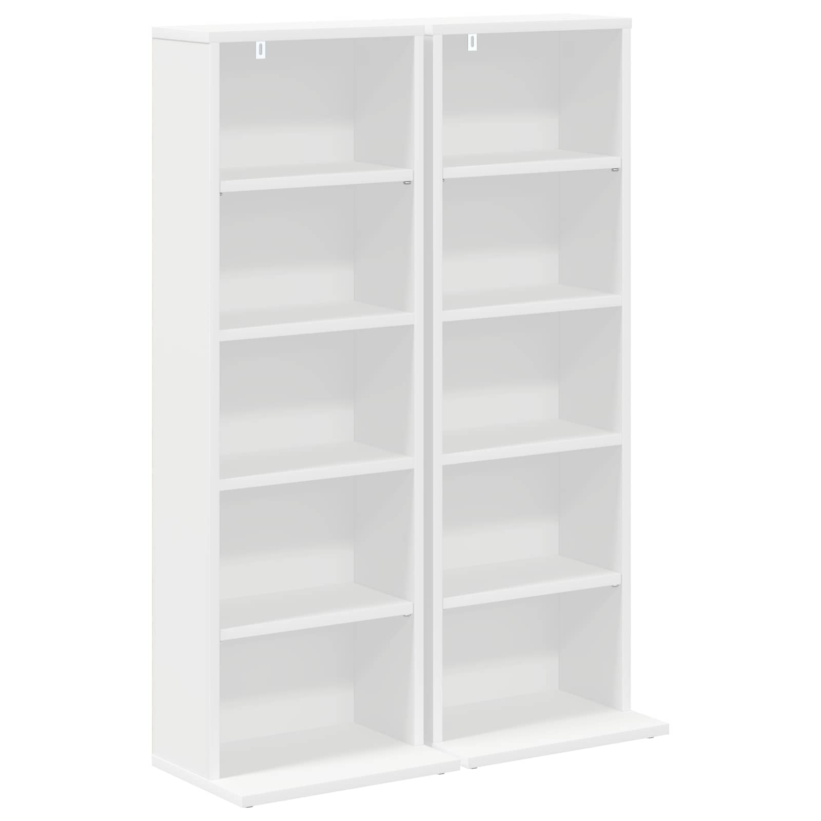 CD Kast 2 st Wit 33 x 23,5 x 97,5 cm Bewerkt hout