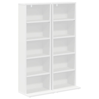 CD Kast 2 st Wit 33 x 23,5 x 97,5 cm Bewerkt hout