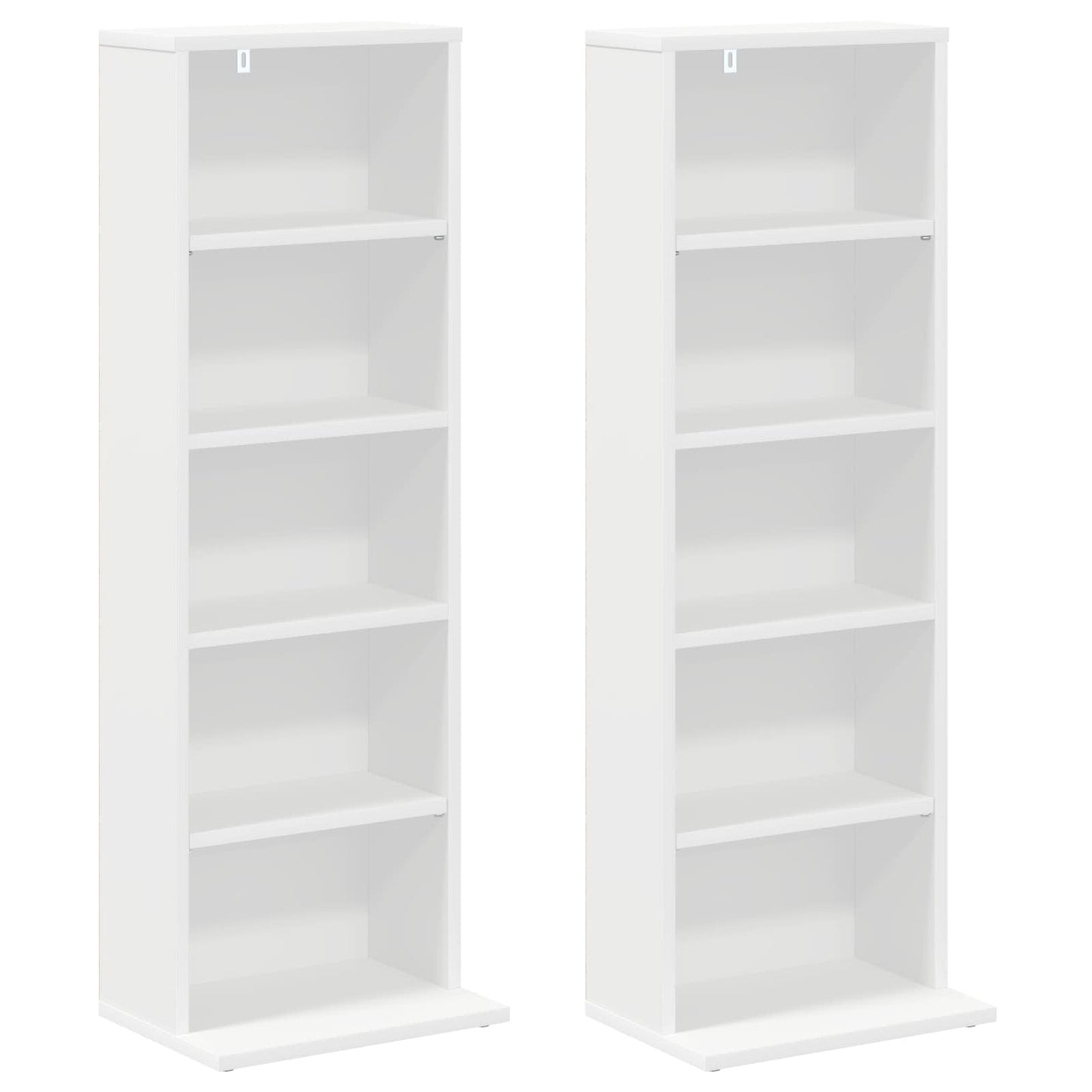 CD Kast 2 st Wit 33 x 23,5 x 97,5 cm Bewerkt hout