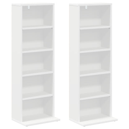 CD Kast 2 st Wit 33 x 23,5 x 97,5 cm Bewerkt hout