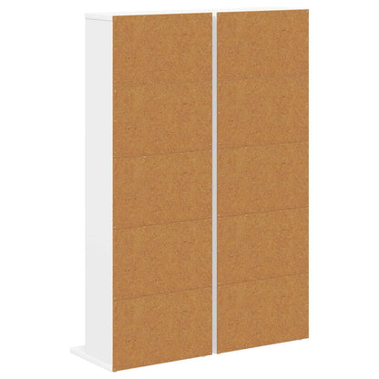 CD Kast 2 st Wit 33 x 23,5 x 97,5 cm Bewerkt hout
