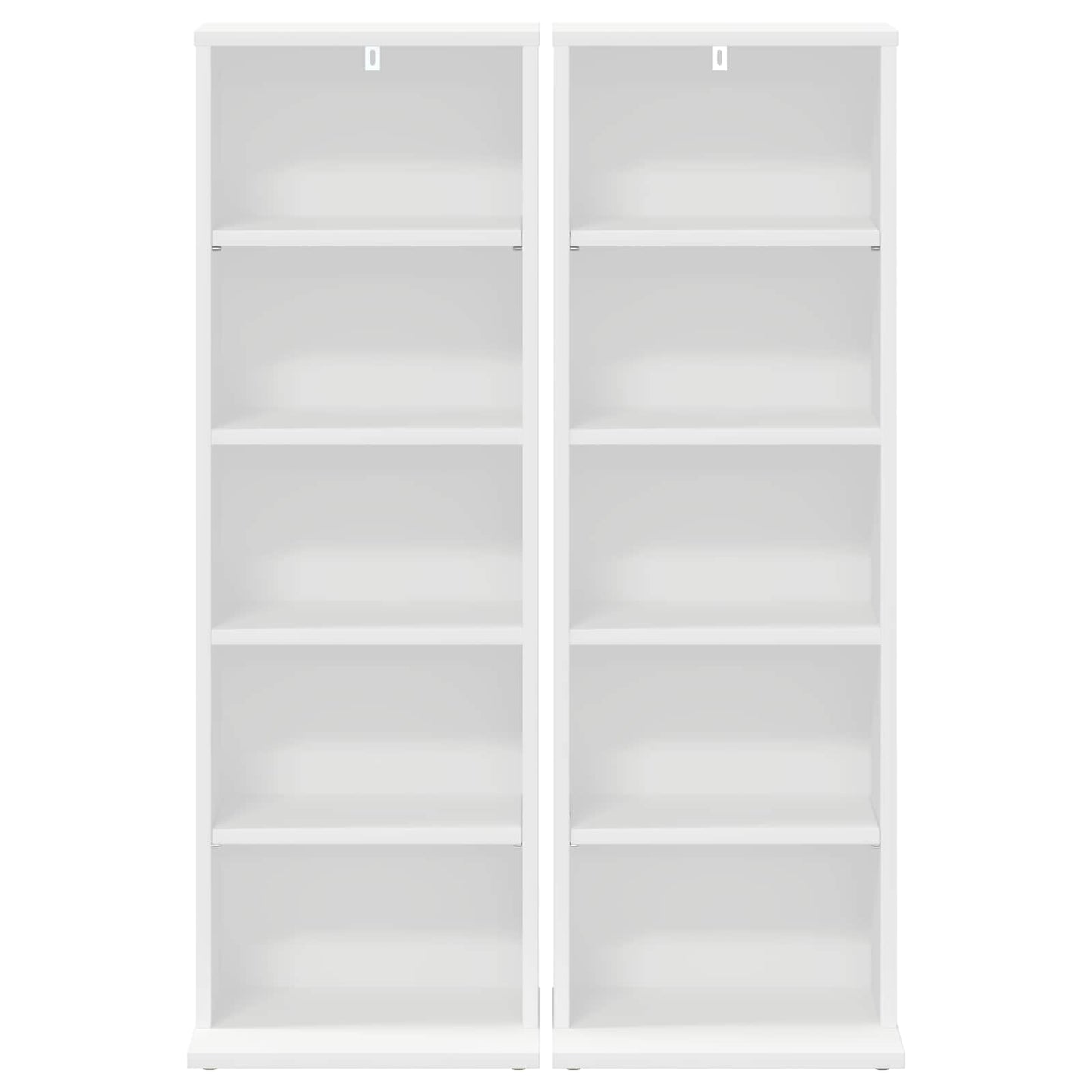 CD Kast 2 st Wit 33 x 23,5 x 97,5 cm Bewerkt hout