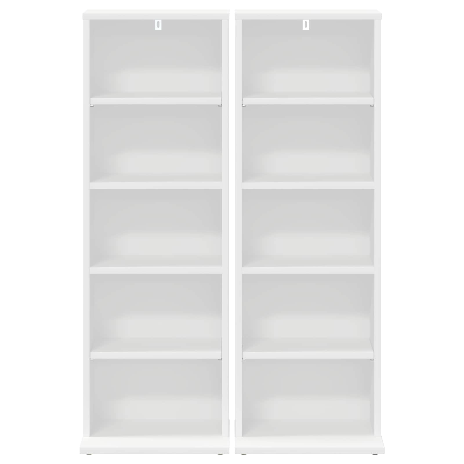 CD Kast 2 st Wit 33 x 23,5 x 97,5 cm Bewerkt hout