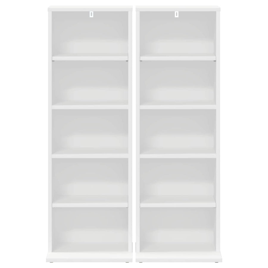 CD Kast 2 st Wit 33 x 23,5 x 97,5 cm Bewerkt hout