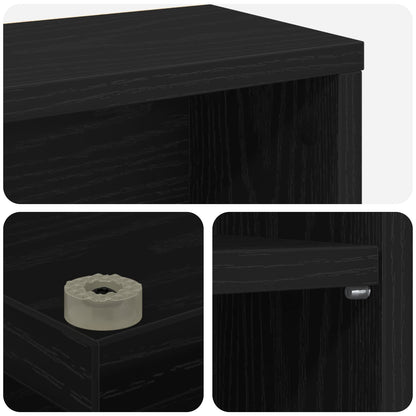 CD Kast Zwart eiken 33 x 23,5 x 97,5 cm Bewerkt hout