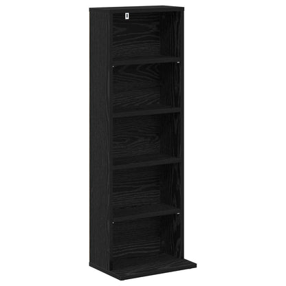 CD Kast Zwart eiken 33 x 23,5 x 97,5 cm Bewerkt hout
