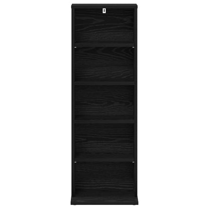 CD Kast Zwart eiken 33 x 23,5 x 97,5 cm Bewerkt hout