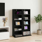 Cd-kast 33x23,5x97,5 cm zwart eiken bewerkt hout