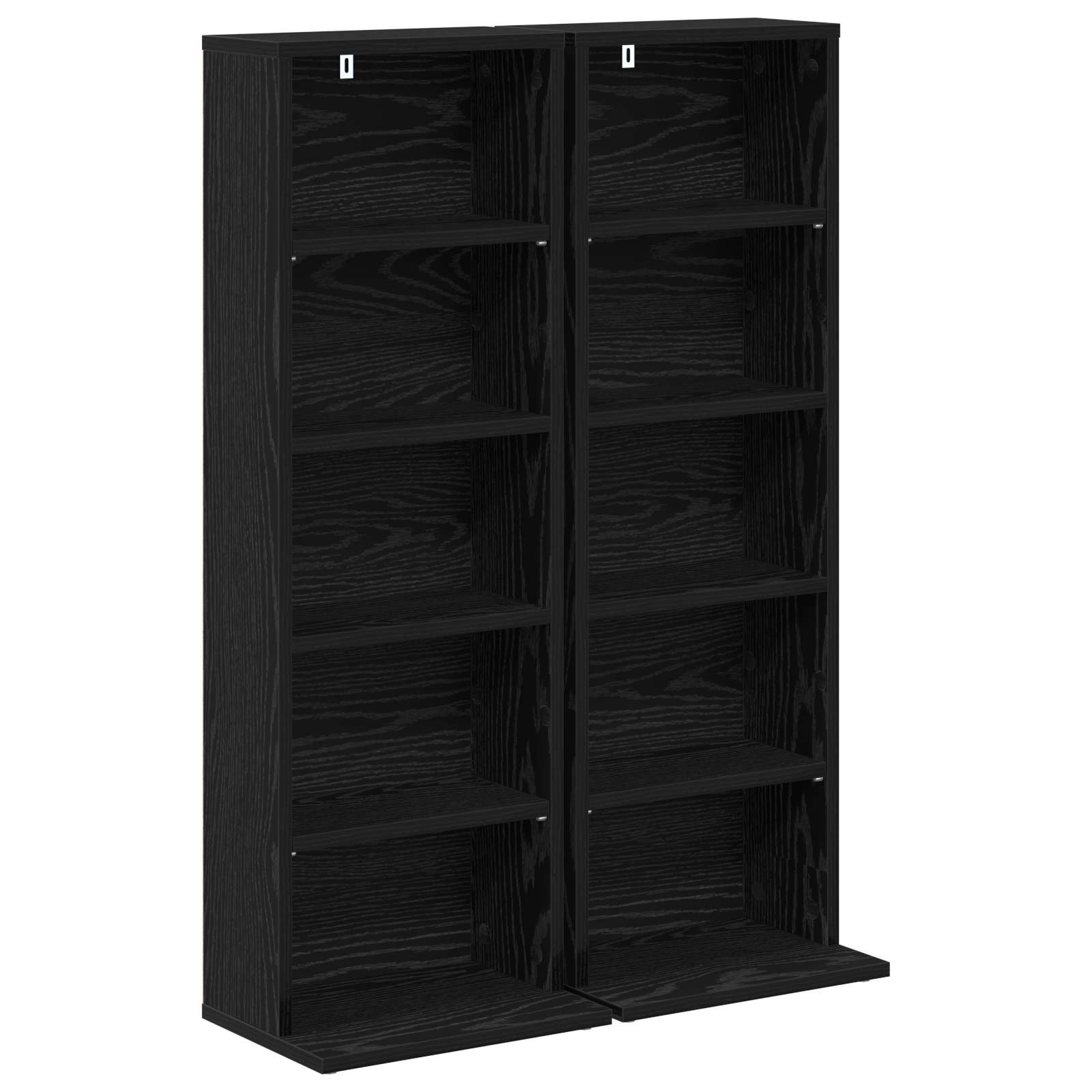 CD Kast 2 st Zwart eiken 33 x 23,5 x 97,5 cm Bewerkt hout