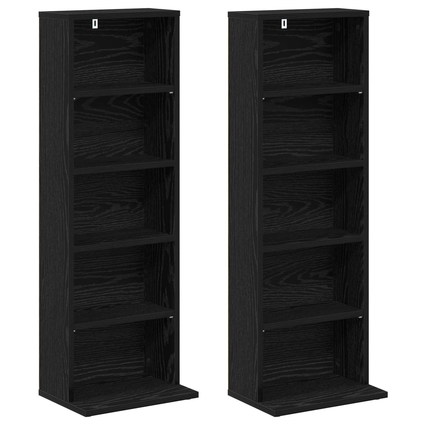 CD Kast 2 st Zwart eiken 33 x 23,5 x 97,5 cm Bewerkt hout