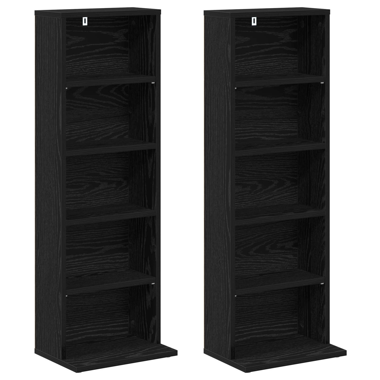 CD Kast 2 st Zwart eiken 33 x 23,5 x 97,5 cm Bewerkt hout