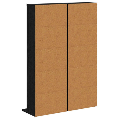 CD Kast 2 st Zwart eiken 33 x 23,5 x 97,5 cm Bewerkt hout