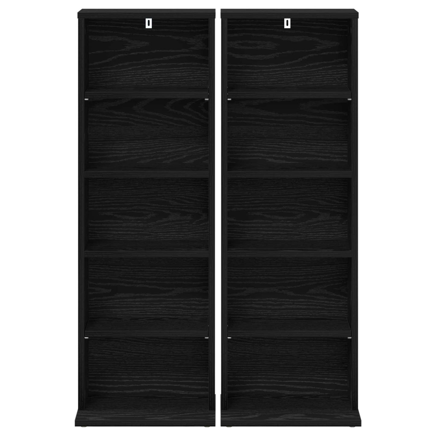 CD Kast 2 st Zwart eiken 33 x 23,5 x 97,5 cm Bewerkt hout