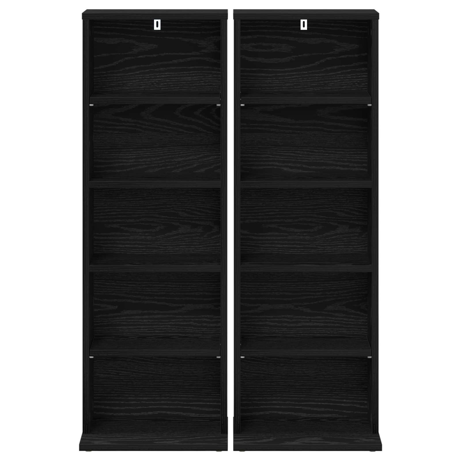 CD Kast 2 st Zwart eiken 33 x 23,5 x 97,5 cm Bewerkt hout