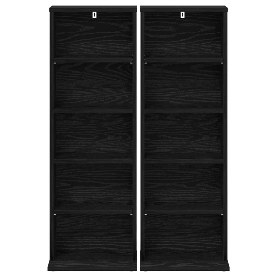 CD Kast 2 st Zwart eiken 33 x 23,5 x 97,5 cm Bewerkt hout