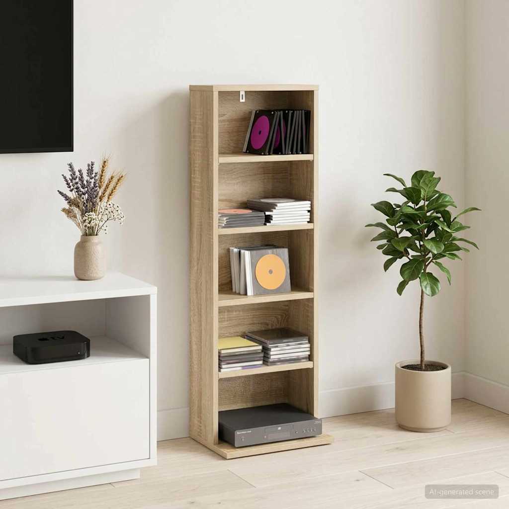 CD Kast Sonoma Eiken 33 x 23,5 x 97,5 cm Bewerkt hout