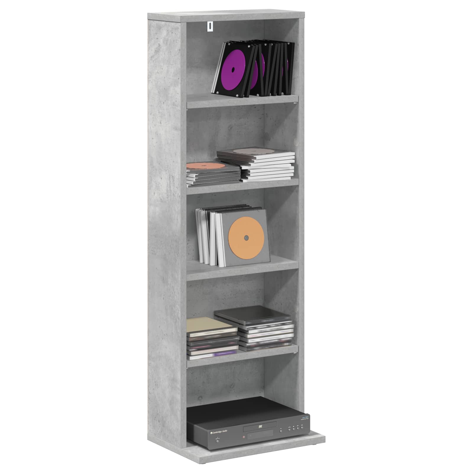 CD Kast Betongrijs 33 x 23,5 x 97,5 cm Bewerkt hout