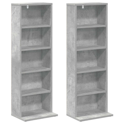 CD Kast 2 st Betongrijs 33 x 23,5 x 97,5 cm Bewerkt hout