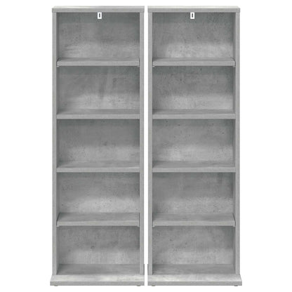 CD Kast 2 st Betongrijs 33 x 23,5 x 97,5 cm Bewerkt hout