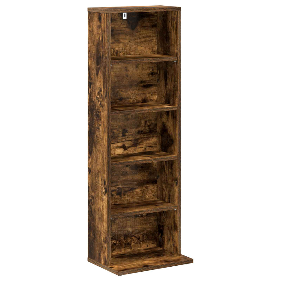CD Kast Gerookt eiken 33 x 23,5 x 97,5 cm Bewerkt hout