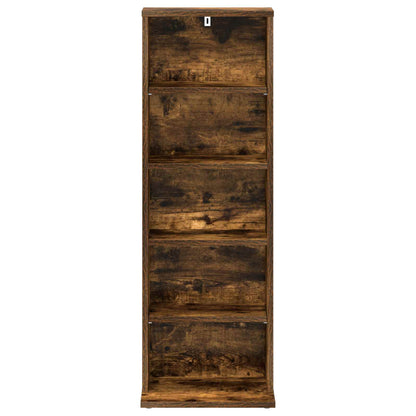 CD Kast Gerookt eiken 33 x 23,5 x 97,5 cm Bewerkt hout
