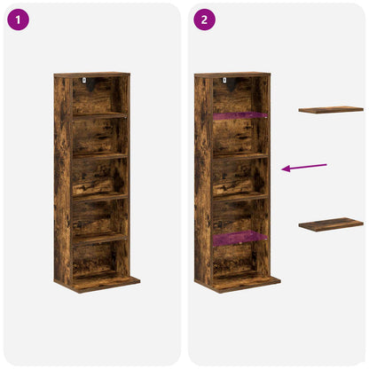 CD Kast Gerookt eiken 33 x 23,5 x 97,5 cm Bewerkt hout
