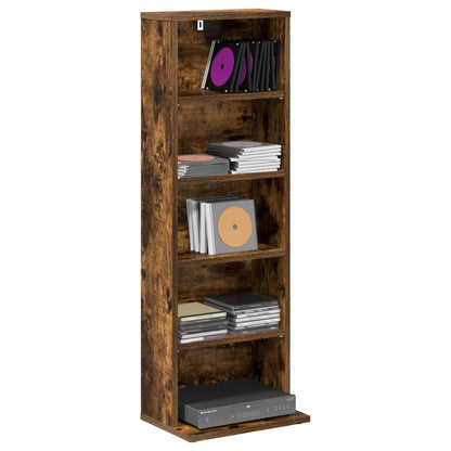 CD Kast Gerookt eiken 33 x 23,5 x 97,5 cm Bewerkt hout