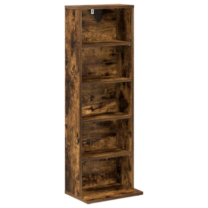 CD Kast 2 st Gerookt eiken 33 x 23,5 x 97,5 cm Bewerkt hout
