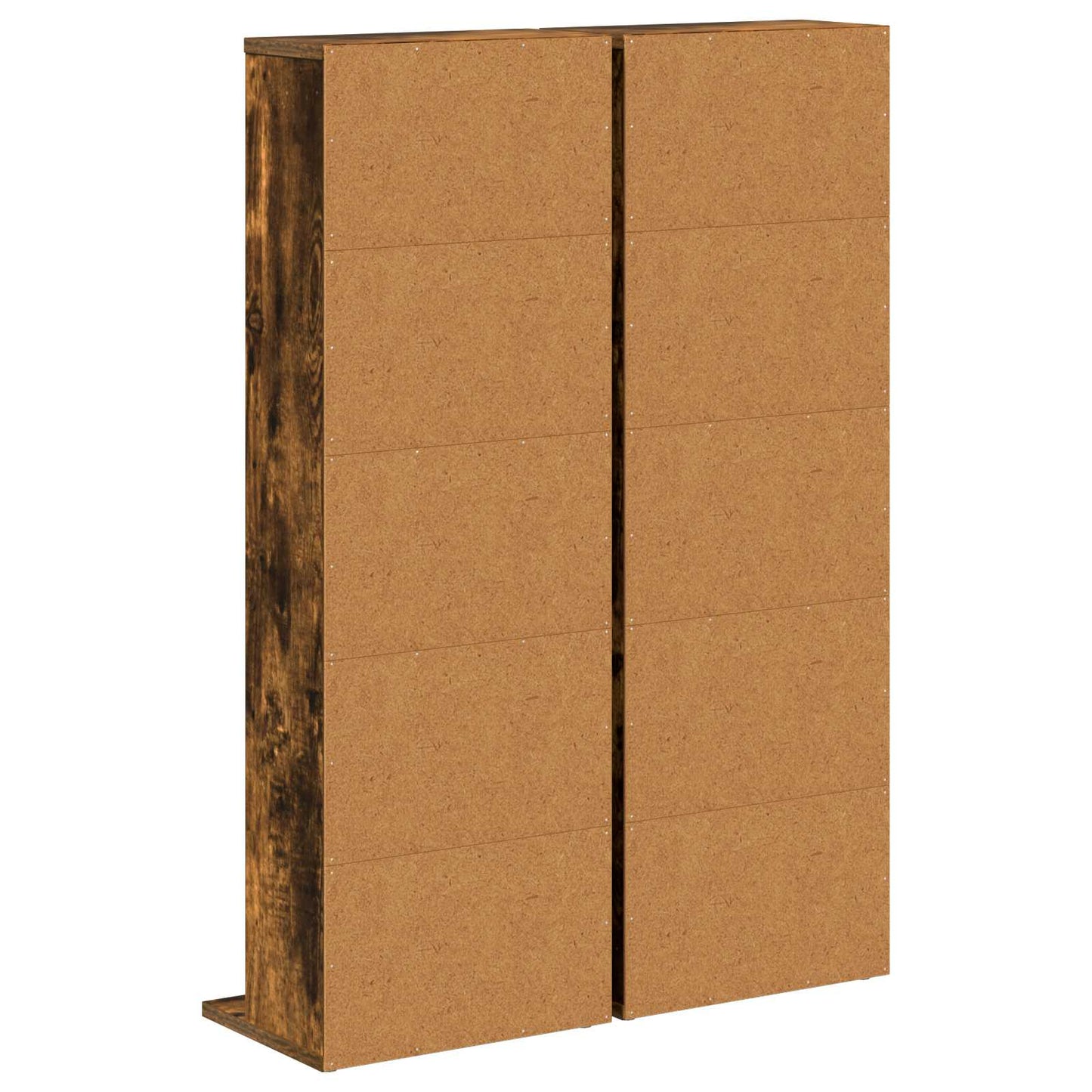 CD Kast 2 st Gerookt eiken 33 x 23,5 x 97,5 cm Bewerkt hout